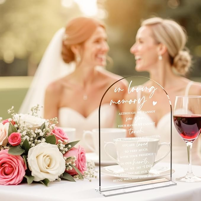 Wedding Memorial Sign Rustic Wedding Clear Acrylic Gift Table Sign - Image 5
