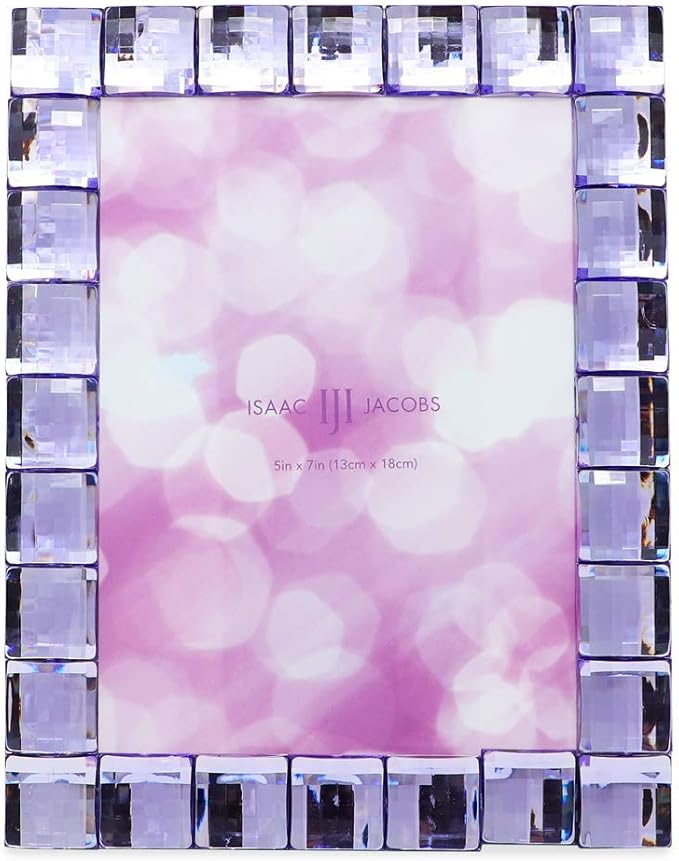 Isaac Jacobs Decorative Sparkling Light Purple Jewel Picture Frame, Photo - Image 2