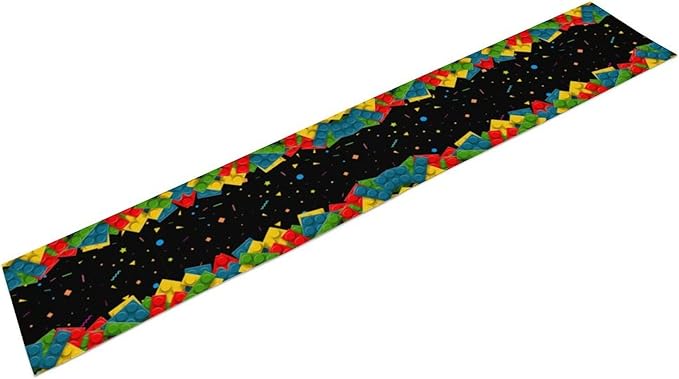 Building Blocks Table Runner Party Celebrating Colorful Blocks Table Runner - Image 2