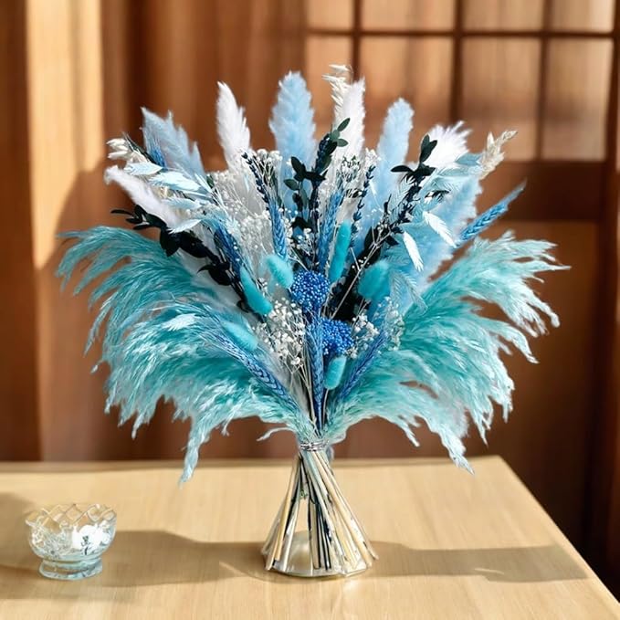 Blue Dried Flowers Bouquet - Image 5