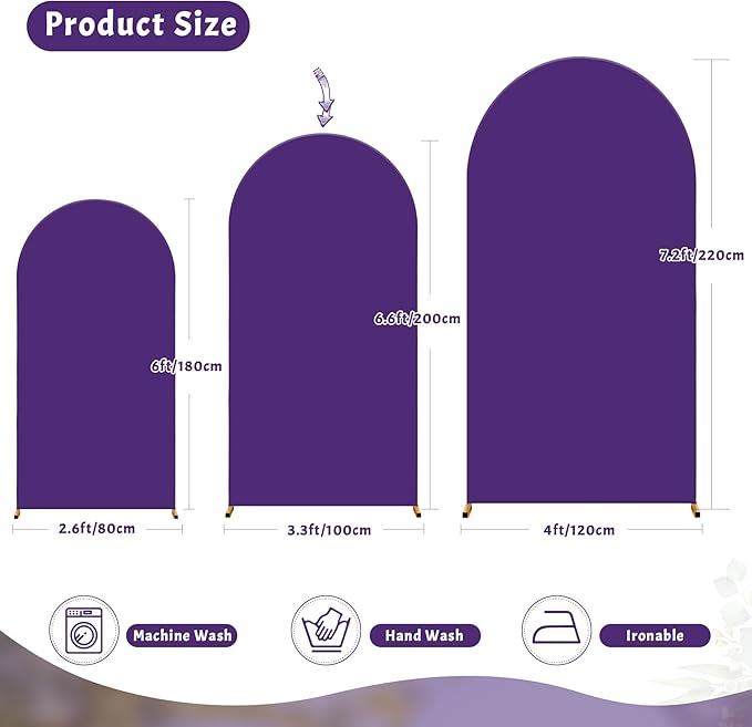 6FT Purple Arch Backdrop Cover - Image 4