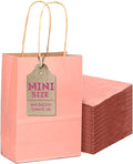 qiqee 24 Pcs Bright Pink Mini Paper Gift Bags by Qiqee