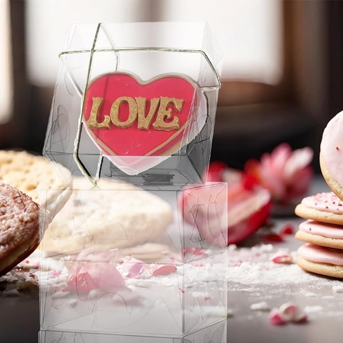 RomanticBaking 3¼"x3¼x1½50PCS Full Clear Cookie Boxes Soap Boxes Chocolate - Image 6