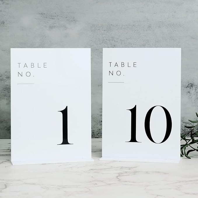 JINMURY White Wedding Table Numbers 1-10 by JINMURY
