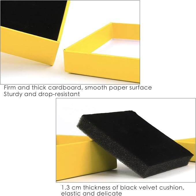 Gift Box Necklace Earring Ring Set, 12 Pieces Square Cardboard Jewelry Boxes - Image 3