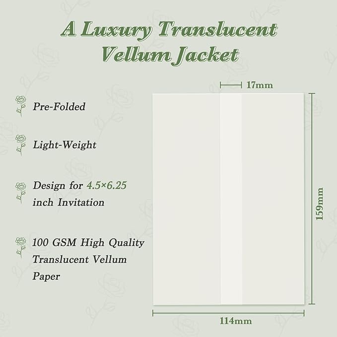 120 Pack Pre-Folded Vellum Jackets - Image 2