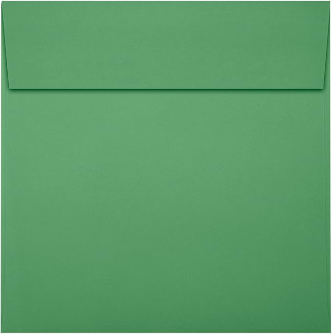 LUXPaper Square Invitation Envelopes | Peel & Press | 5" x 5" | Holiday Green | by LUXPaper