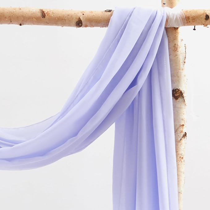 Wedding Arch Draping Fabric, 1 Panel 18FT Purple Sheer Chiffon Curtain Drapes 6 - Image 3