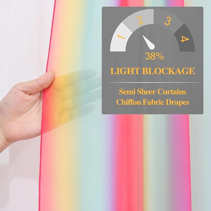 DUOBAO Rainbow Sheer Chiffon Wedding Arch Backdrop – 10ft Tall Fabric Arch - Image 3