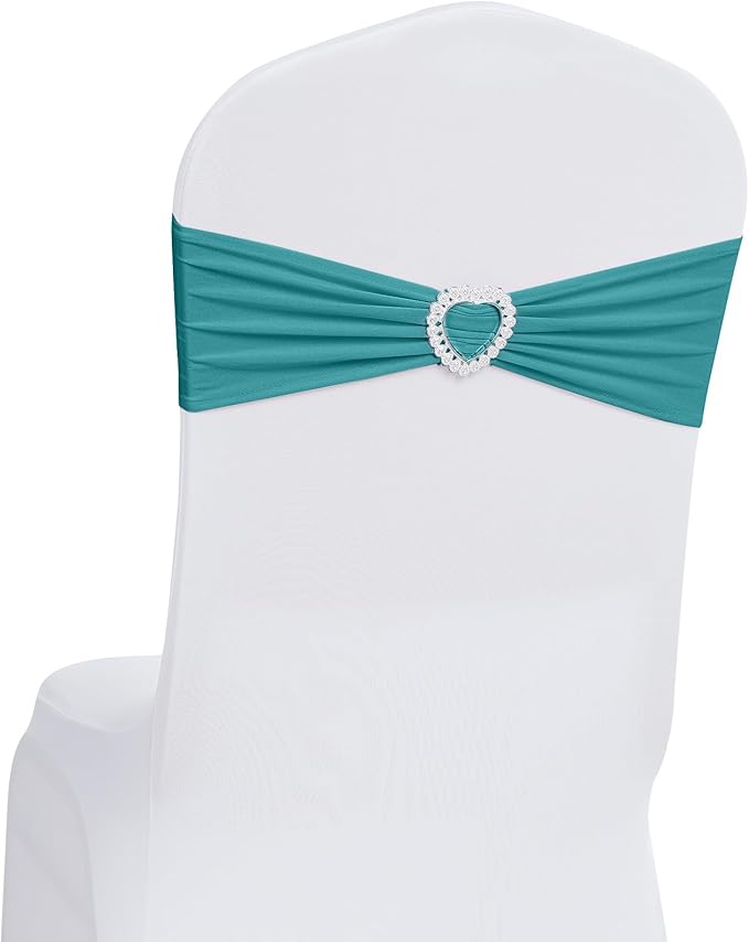 Howhic Pack of 60 Spandex Chair Sashes Bows Stretch Chair Cover Band by Howhic
