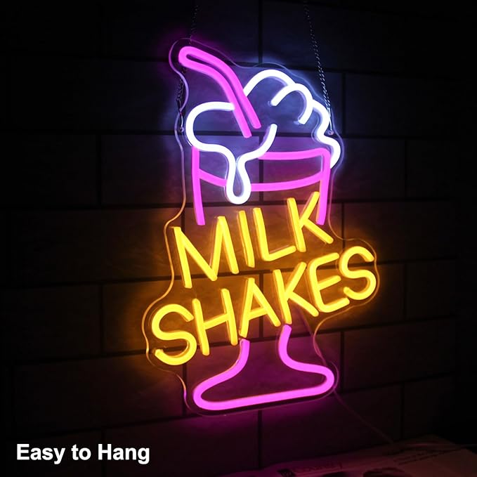 Milk Shakes Neon Signs Ice Cream Neon Sign Milk Tea LED Neon Light Frozen - Image 2