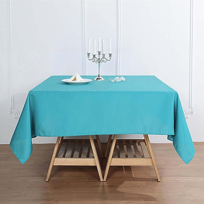 Efavormart 70" Square Linens Turquoise Wholesale Linens Polyester Square Linen - Image 5