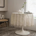 Beige Round Lace Tablecloths by VIRFONOR