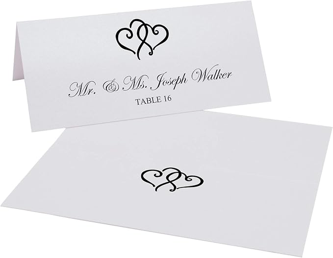 Linked Hearts Place Cards, Pre-cut and Scored - Image 2
