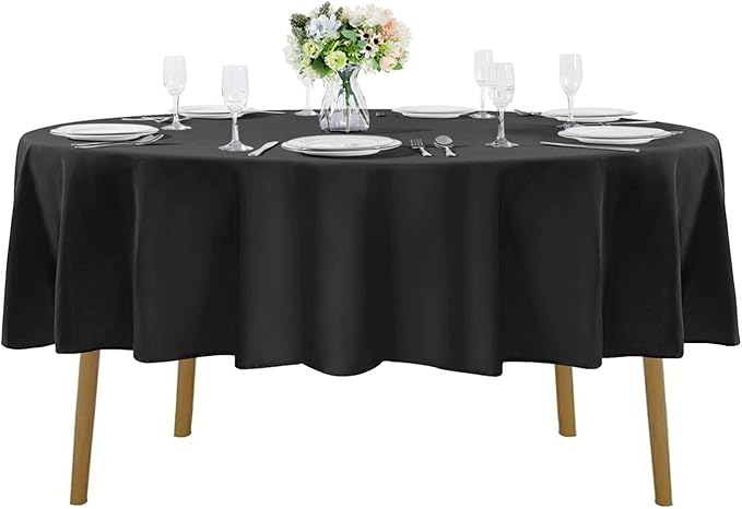 60 inch Round Tablecloth Washable Polyester Table Cloth Decorative Table Cover by Cupuamon