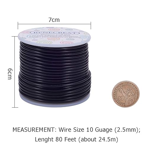 BENECREAT 10 Gauge Jewelry Craft Aluminum Wire 80 Feet Bendable Metal Sculpting - Image 2