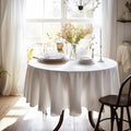 EVERLY 100% Pure Linen Round Tablecloths 70Inch Round Machine Washable by EVERLY