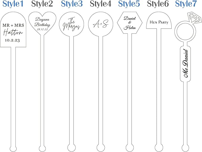 20Pcs Personalized Acrylic Stir Sticks, Custom Cocktail Swizzle Sticks Bar - Image 9