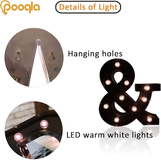 Pooqla LED Illuminated Letter Marquee Ampersand Sign - Image 2