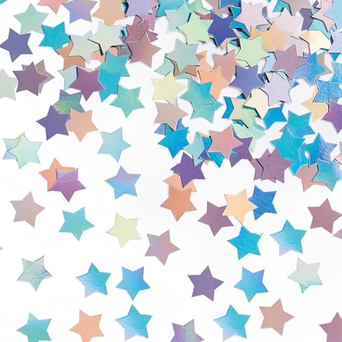 Laser Silver Star Confetti Holographic Table Decoration by MOWO