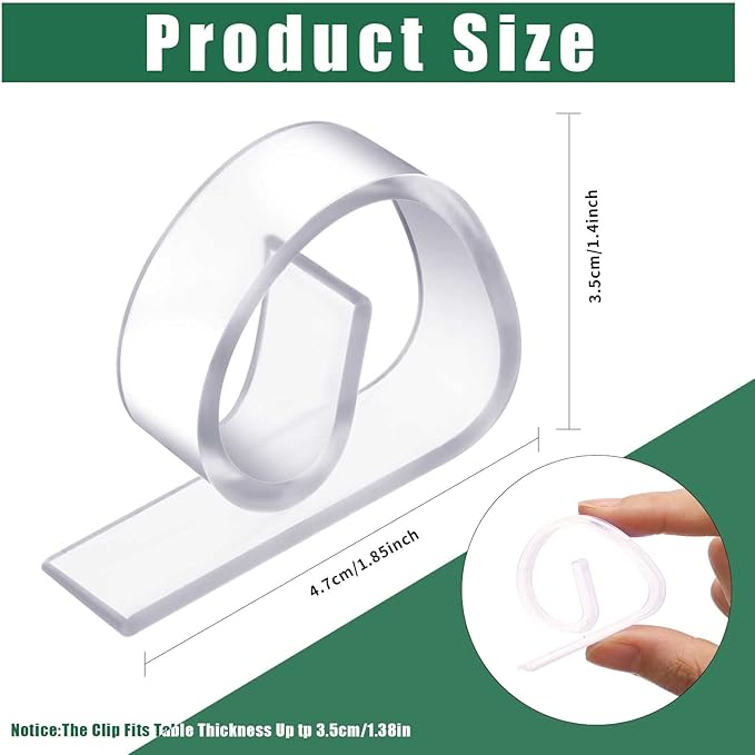 Eccliy 150 Pieces Transparent Clear Tablecloth Clips Plastic Table Cloth Clips - Image 2