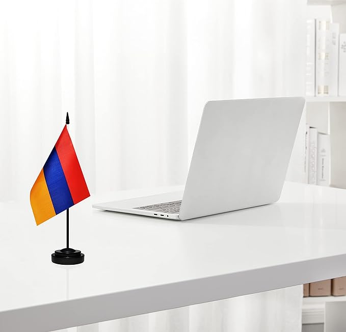 12 Pack Armenia Desk Flags Set, Armenian Small Mini Table Office Flags - Image 7