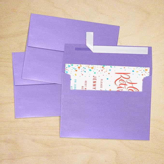 LUXPaper A7 Invitation Envelopes | Peel & Press | 5 1/4" x 7 1/4" | Amethyst - Image 7
