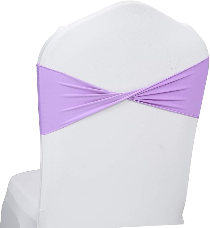 VDS Pack of 75 PCS | Lavender | Spandex Chair Sashes Bows Without Buckle | - Image 2