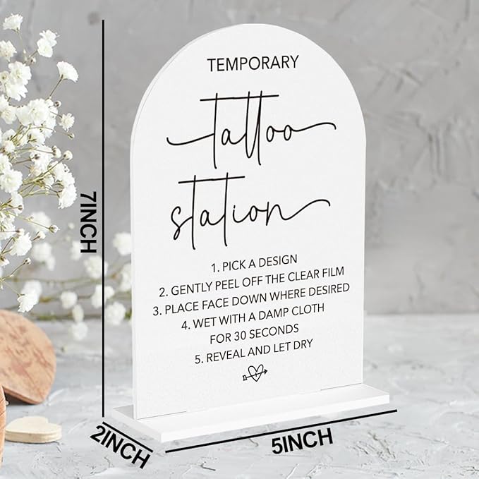 Wedding Tattoo Sign Temporary Tattoo Station Sign - Image 2