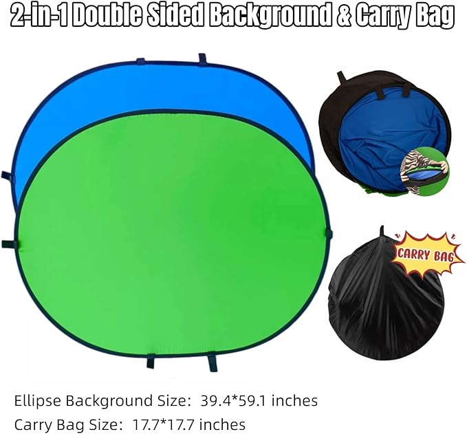 Blue Green Screen Backdrop Double Sided Collapsible Greenscreen Backdrop - Image 3