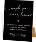 Wish You Were Here, Wedding Memorial Sign, 8x11 Black Minimalist Style Memorial by TCJIU