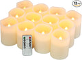 Flameless Candles Battery Operated Candles Set of 12 Pillar Real Wax Led Candles by flamecan