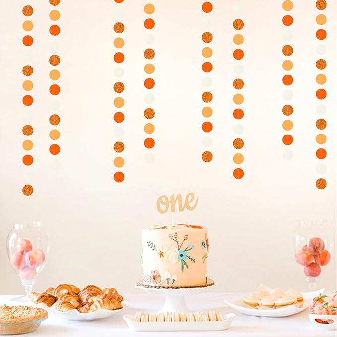 Boho Orange-Beige Baby-Shower Party-Decorations Streamers - 52Ft Neutral - Image 4