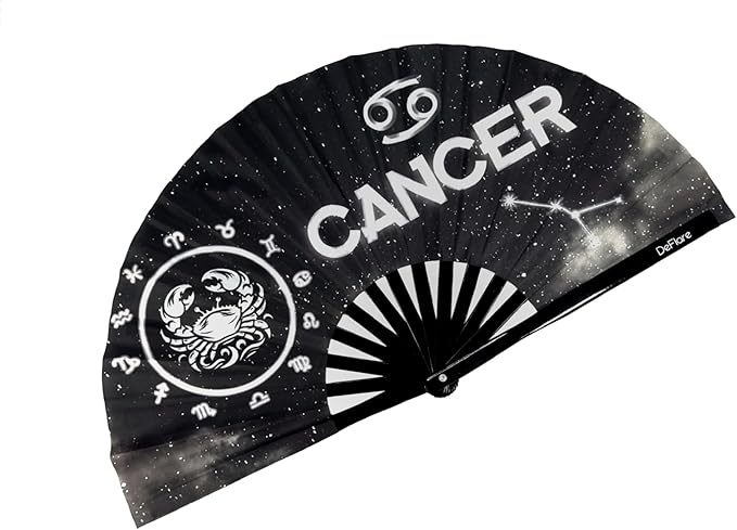 DeFlare | Cosmic Zodiac Rave Fan | Zodiac Sign Hand Fan | Astrology Rave Fan | by DeFlare-RaveFestivalFans