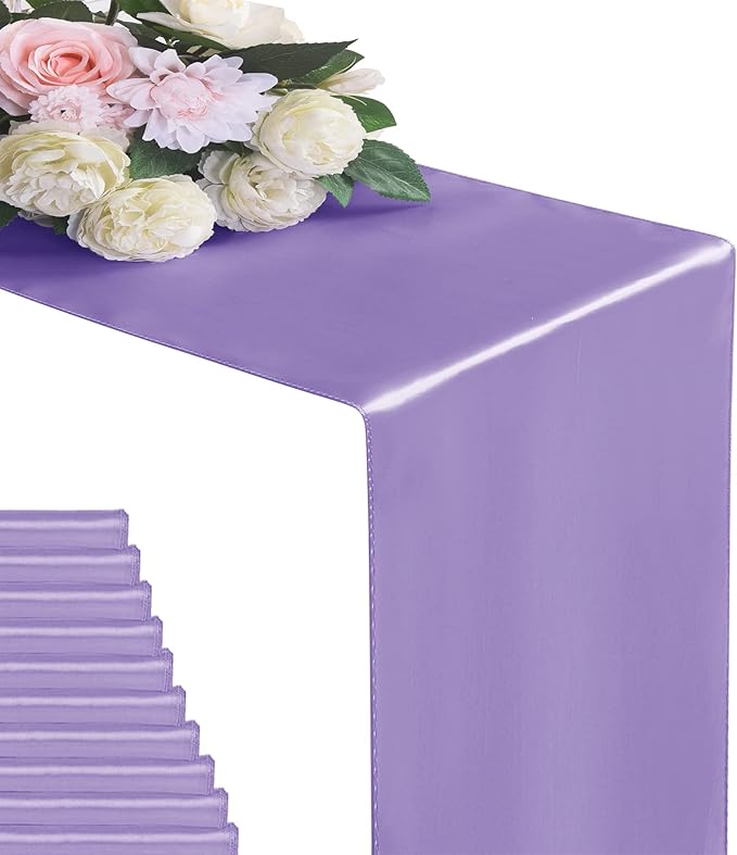 12Pack Table Runner 12 x 108 Inches Satin Silk Table Runner by flohar