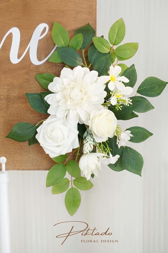 Wedding decor Welcome Sign Flower Backdrop Garland - Image 8
