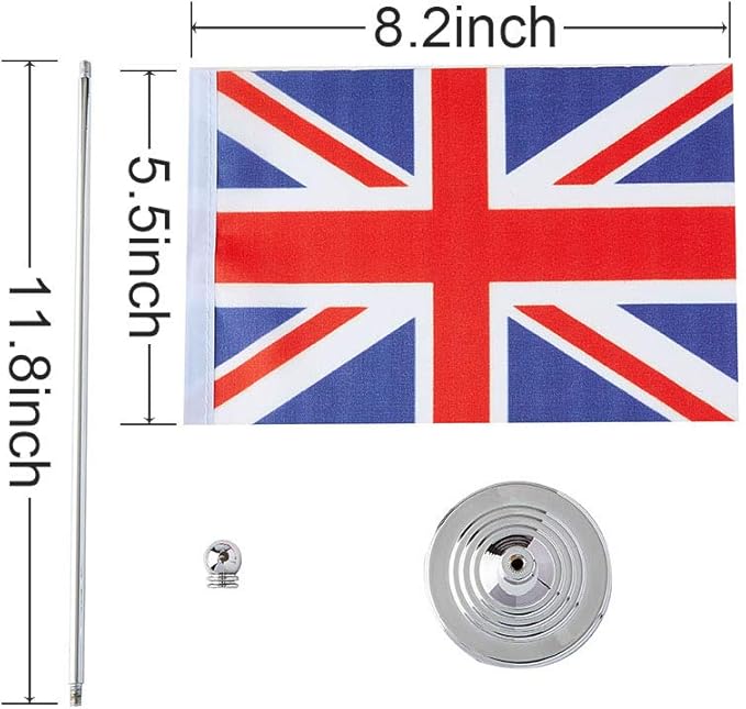 UK Flag British Flags, Small Mini British Desk Flag, Used - Image 2