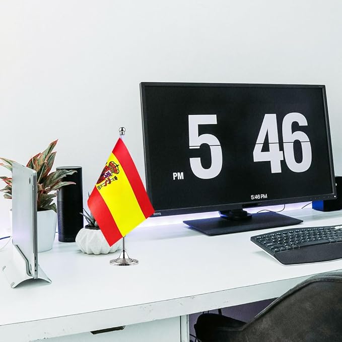 Spain Flag Spanish Flags, Small Mini Spanish Desk Flag, Used - Image 5