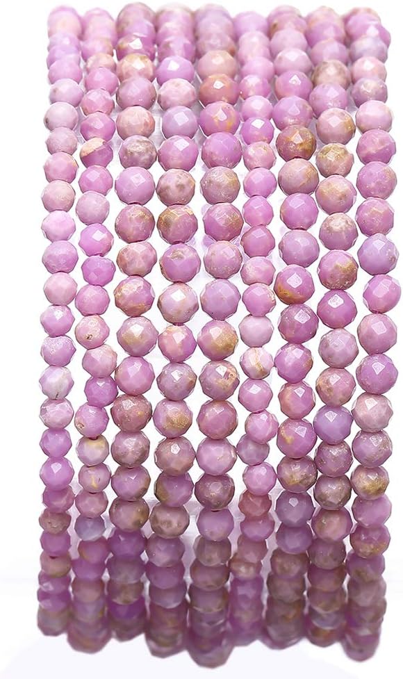 Faceted Natural Purple Micas Stone Round Loose Semi Gemstone Beads by Beadia
