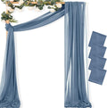 MLMC Dusty Blue Wedding Arch Draping Fabric 4 Panels 29" x 20 FT Extra Long by MLMC