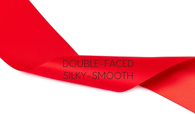 Red Satin Ribbon 2.5 Inch Double-Faced Ribbons 25 Yards - Image 3