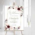 Burgundy Wedding Welcome Sign by Custom