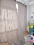 Window Light Grey Sheer Curtains 48 Inches Width 145 Inches Long 2 Panels Sheer by L%26TEC