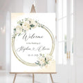 Cream Floral Wedding Welcome Sign by Custom