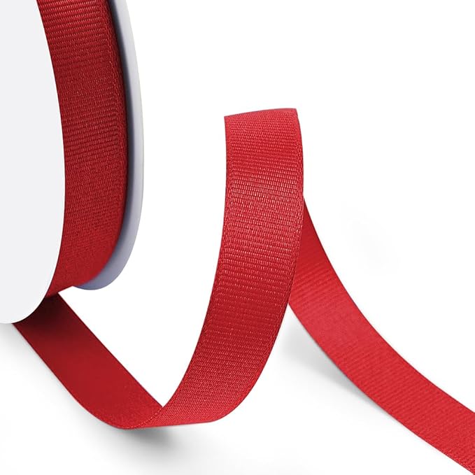 5/8" X 50 Yards Red Grosgrain Ribbon, Premium Grosgrain Ribbon - Image 3