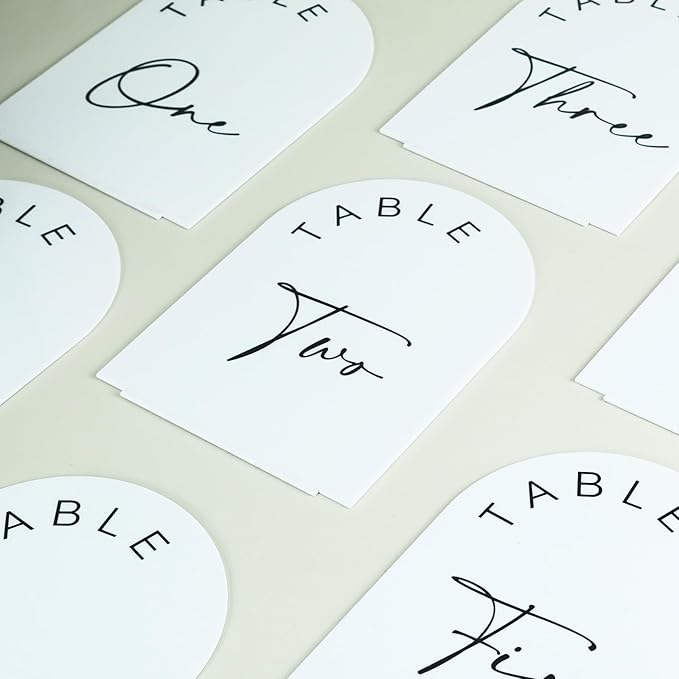 JINMURY White Arch Wedding Table Numbers 1-20 - Image 3