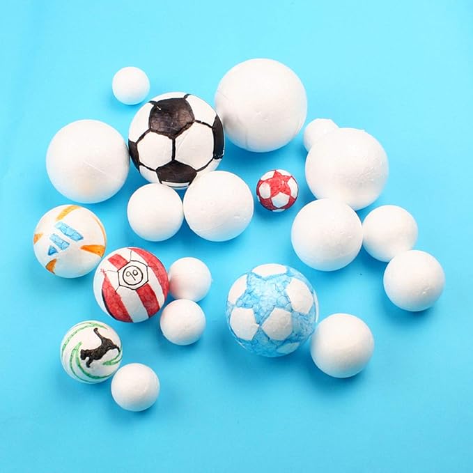 121 PCS 7 Sizes White Foam Balls Polystyrene Craft Balls - Image 5