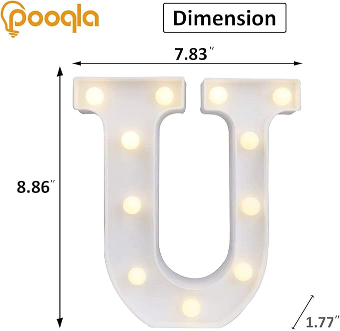 Pooqla LED Marquee Letter Lights Sign, Light Up Alphabet Letter - Image 3