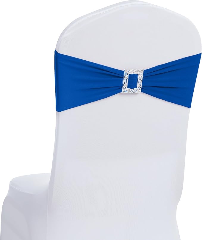 Joccun 120 PCS Spandex Chair Sashes Bows Stretch Chair Cover Band by Joccun