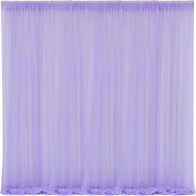 10x10 Purple Tulle Backdrop Curtains by WishCare
